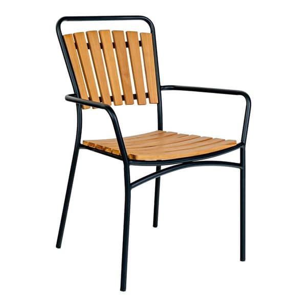 Cleveland hagesett spisebord Ø130cm natur, svart og 4 Cleveland stol natur, svart.