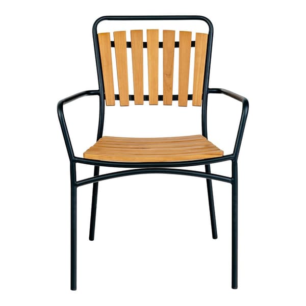 Cleveland hagesett spisebord Ø130cm natur, svart og 4 Cleveland stol natur, svart.