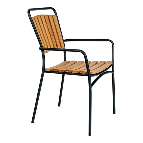 Cleveland hagesett spisebord Ø130cm natur, svart og 4 Cleveland stol natur, svart.