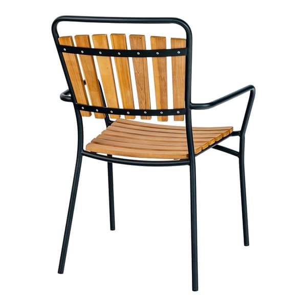Cleveland hagesett spisebord Ø130cm natur, svart og 4 Cleveland stol natur, svart.