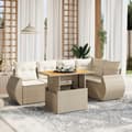 Miniatyrbillede 2 af 4: vidaXL sofasæt til haven 6 dele med hynder polyrattan beige