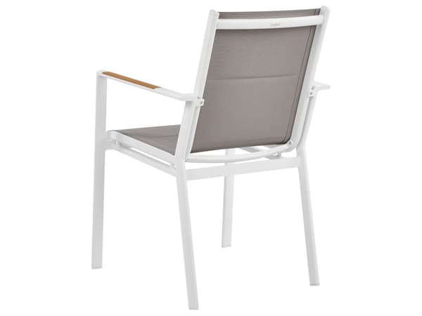Udendørs spisesæt grå marmoreffekt aluminium til 4 personer rundt bord 110 cm hynder moderne stil