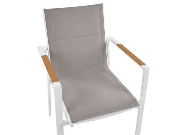 Udendørs spisesæt grå marmoreffekt aluminium til 4 personer rundt bord 110 cm hynder moderne stil