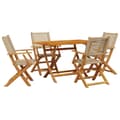 Miniatyrbilde 3 av 11: vidaXL Hagespisegruppe 5 deler beige polyrotting og heltre