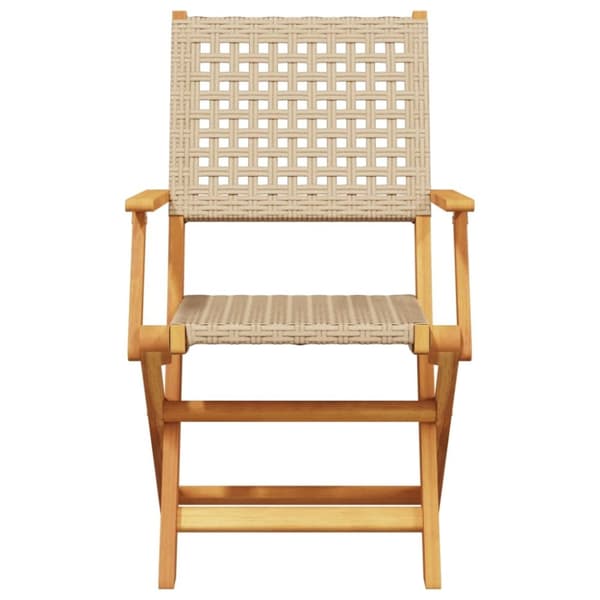 vidaXL Hagespisegruppe 5 deler beige polyrotting og heltre
