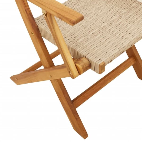 vidaXL Hagespisegruppe 5 deler beige polyrotting og heltre