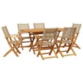Miniatyrbilde 3 av 11: vidaXL Hagespisegruppe 7 deler beige polyrotting og heltre