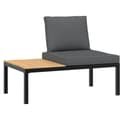 Miniatyrbilde 5 av 9: vidaXL Hagesofasett med puter 3 deler svart aluminium