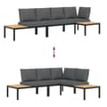 Miniatyrbilde 6 av 9: vidaXL Hagesofasett med puter 3 deler svart aluminium