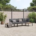 Miniatyrbilde 2 av 9: vidaXL Hagesofasett med puter 3 deler svart aluminium