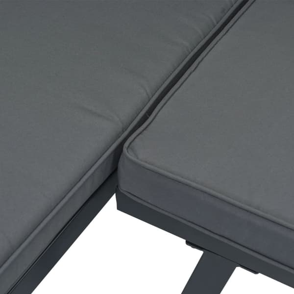 vidaXL sofasæt til haven 4 dele med hynder aluminium sort