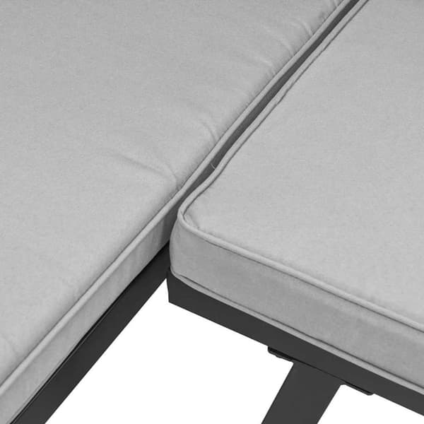 vidaXL sofasæt til haven 4 dele med hynder pulverlakeret stål sort