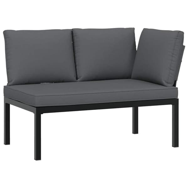 vidaXL sofasæt til haven 6 dele med hynder aluminium sort