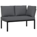 Miniatyrbillede 4 af 9: vidaXL sofasæt til haven 4 dele med hynder aluminium sort