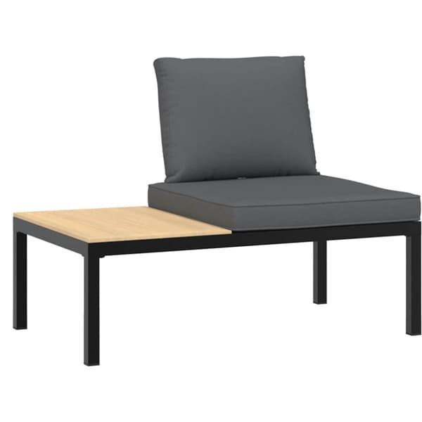 vidaXL sofasæt til haven 4 dele med hynder aluminium sort