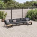 Miniatyrbillede 2 af 9: vidaXL sofasæt til haven 4 dele med hynder aluminium sort