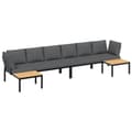 Miniatyrbillede 1 af 9: vidaXL sofasæt til haven 4 dele med hynder aluminium sort
