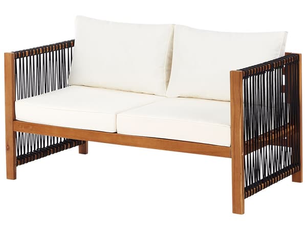 Loungesæt Akacietræ 4 Personers Udendørs Havesofa med Lænestole Modul Vandtætte Hynder Sofabord til Terrasse Have Indretning