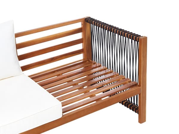 Loungesæt Akacietræ 4 Personers Udendørs Havesofa med Lænestole Modul Vandtætte Hynder Sofabord til Terrasse Have Indretning