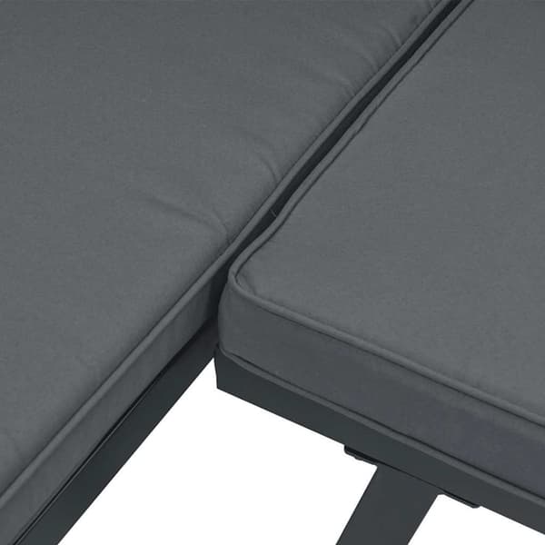 vidaXL Trädgårdssoffa med dynor 4 delar svart aluminium