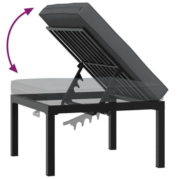 vidaXL sofasæt til haven 3 dele med hynder aluminium sort