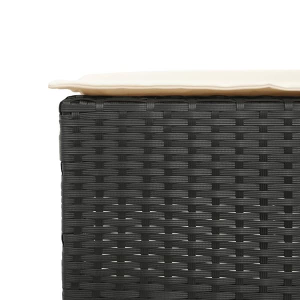 vidaXL barsæt til haven 3 dele med hynder polyrattan sort