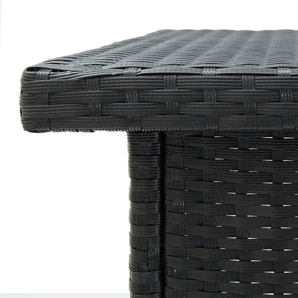 vidaXL barsæt til haven 3 dele med hynder polyrattan sort