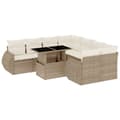 Miniatyrbillede 2 af 10: vidaXL sofasæt til haven 9 dele med hynder polyrattan beige