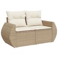 Miniatyrbillede 6 af 10: vidaXL sofasæt til haven 9 dele med hynder polyrattan beige