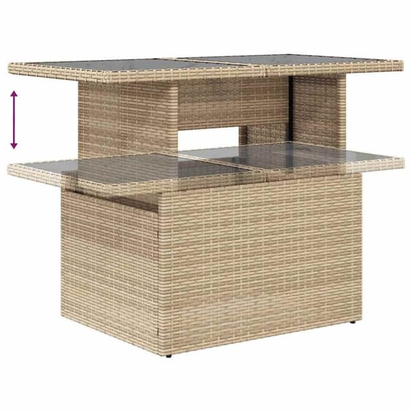 vidaXL sofasæt til haven 9 dele med hynder polyrattan beige
