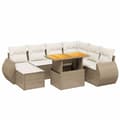 Miniatyrbillede 3 af 5: vidaXL sofasæt til haven 8 dele med hynder polyrattan beige