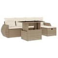 Miniatyrbillede 3 af 11: vidaXL sofasæt til haven 6 dele med hynder polyrattan beige