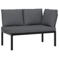 Miniatyrbillede 4 af 11: vidaXL sofasæt til haven 4 dele med hynder aluminium sort
