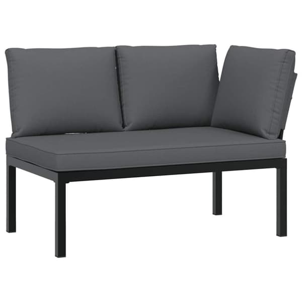 vidaXL sofasæt til haven 4 dele med hynder aluminium sort