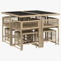 Miniatyrbillede 4 af 7: vidaXL spisebordssæt til haven 9 dele med hynder polyrattan beige
