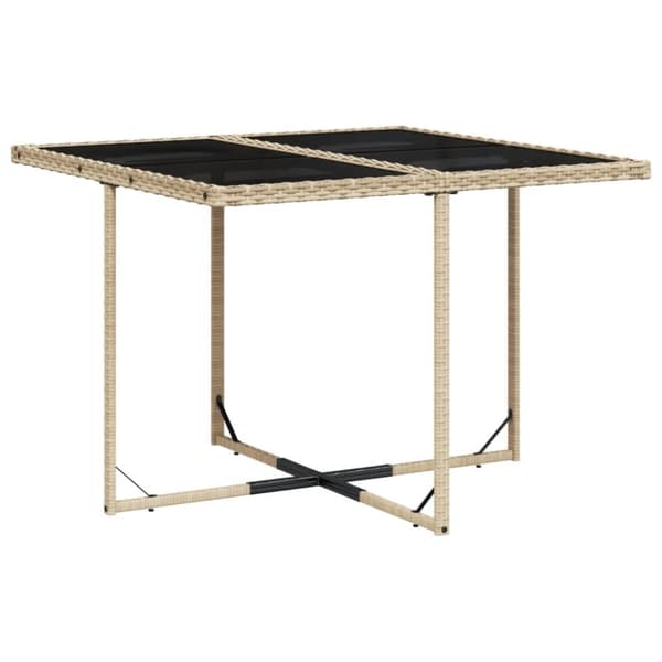 vidaXL spisebordssæt til haven 9 dele med hynder polyrattan beige