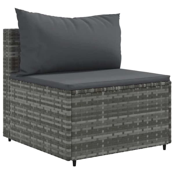 vidaXL loungesæt til haven 6 dele med hynder polyrattan grå