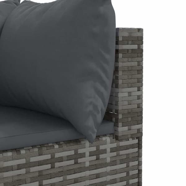 vidaXL loungesæt til haven 6 dele med hynder polyrattan grå