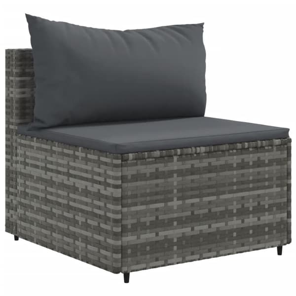 vidaXL loungesæt til haven 4 dele med hynder polyrattan grå
