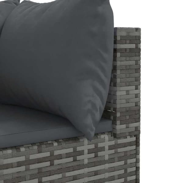 vidaXL loungesæt til haven 8 dele med hynder polyrattan grå
