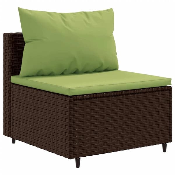 vidaXL loungesæt til haven 8 dele med hynder polyrattan brun