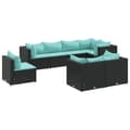 Miniatyrbillede 1 af 10: vidaXL loungesæt til haven 8 dele med hynder polyrattan sort