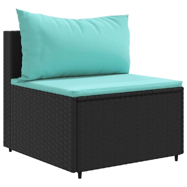vidaXL loungesæt til haven 6 dele med hynder polyrattan sort