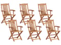 Miniatyrbild 4 av 11: Trädgårdsmatgrupp Ljust Akaciaträ 6-sits Bord Hopfällbara Stolar Rustik Design