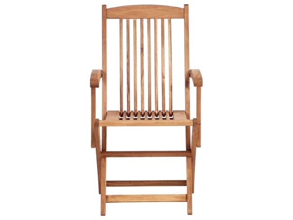 Trädgårdsmatgrupp Ljust Akaciaträ 6-sits Bord Hopfällbara Stolar Rustik Design