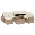 Miniatyrbillede 3 af 11: vidaXL sofasæt til haven 8 dele med hynder polyrattan beige