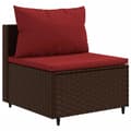 Miniatyrbild 5 av 10: vidaXL Loungegrupp med dynor 5 delar brun konstrotting