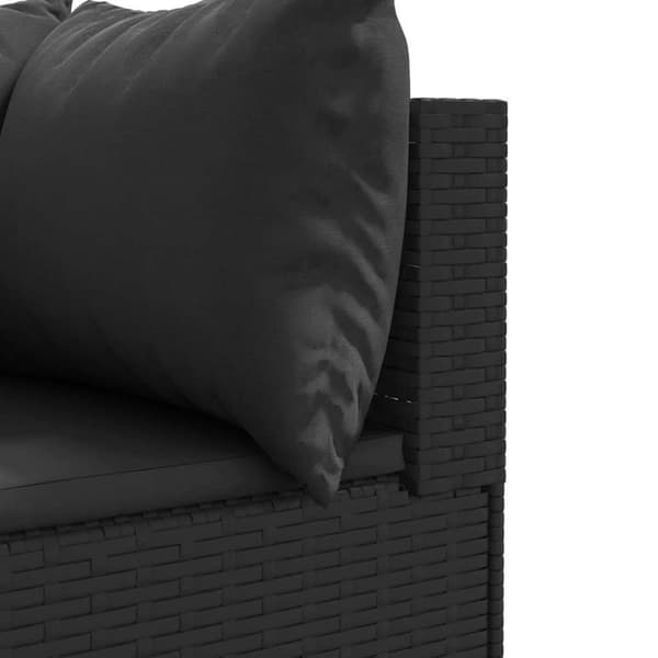 vidaXL Loungegrupp för trädgården med dynor 9 delar svart konstrotting