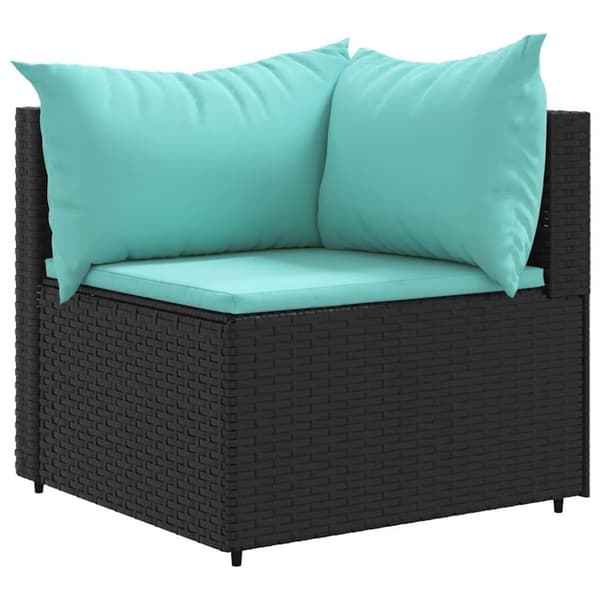 vidaXL loungesæt til haven 6 dele med hynder polyrattan sort