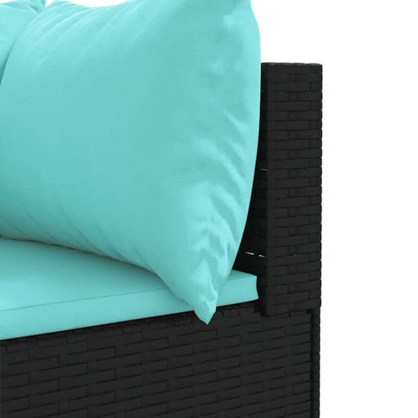 vidaXL loungesæt til haven 6 dele med hynder polyrattan sort